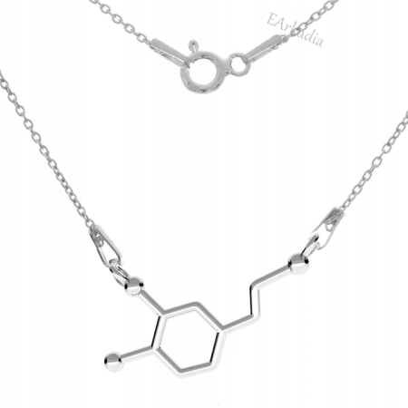 Naszyjnik wzór chemiczny dopamina srebro 925